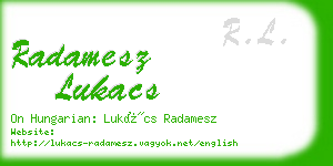 radamesz lukacs business card